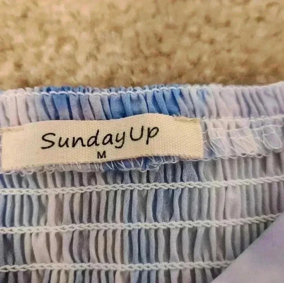 Tie Dye Purple Blue Sunday Up Dress Size M Mini Short Sleeved Dress #Z573 - Picture 2 of 5